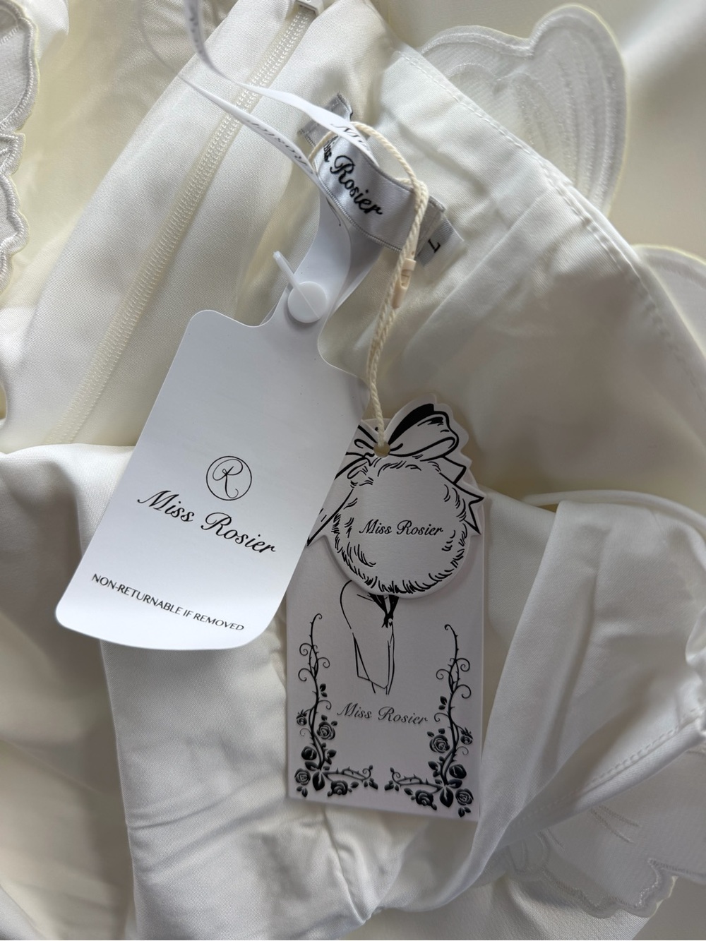 Miss Rosier White Strapless Floral Lace Midi Dress - Picture 6 of 7